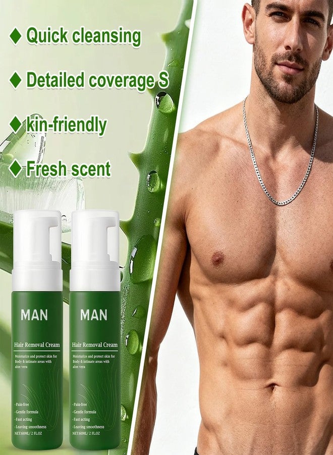 Berthg 2pc Man Hair Removal Cream with Natural Aloe Vera, Quick & Gentle for Face and Body, Moisturizing & Non-sticky Formula - Image 4